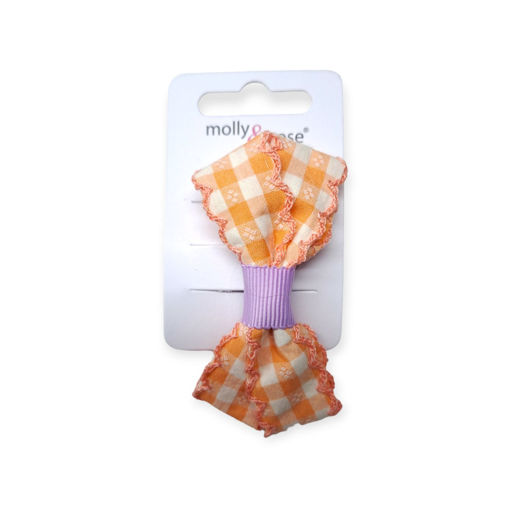 Picture of MOLLY&ROSE GINGHAM BOW ORANGE CLIP